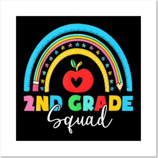 2Nd Grade Squad Back To School Rainbow Teachers Posters and Art